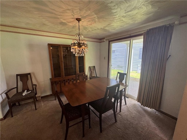 11 Edith St, Center Twp/Homer Cty, PA 15748 - carpeted dining room featuring a chandelier and baseboards