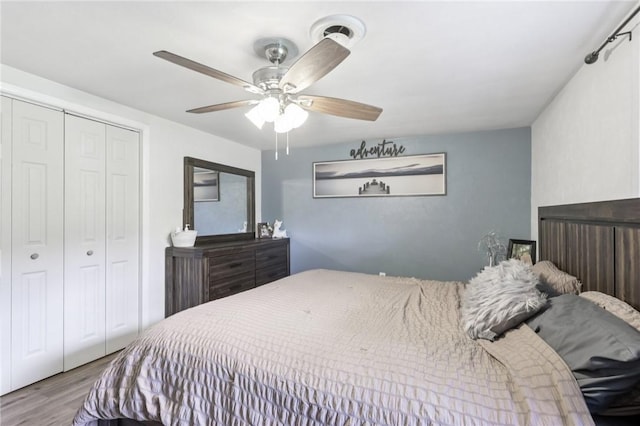 476 Trees Mills Rd, Salem Twp, PA 15601 - bedroom featuring wood finished floors, a closet, and ceiling fan