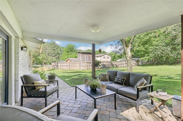 476 Trees Mills Rd, Salem Twp, PA 15601 - fenced backyard featuring outdoor lounge area and a patio