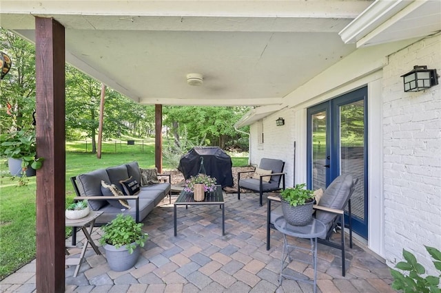 476 Trees Mills Rd, Salem Twp, PA 15601 - view of patio featuring area for grilling and an outdoor living space