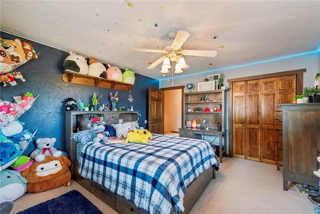 227 Holly Pl, Mount Pleasant Twp Wml, PA 15666 - bedroom featuring light colored carpet, ceiling fan, and a closet