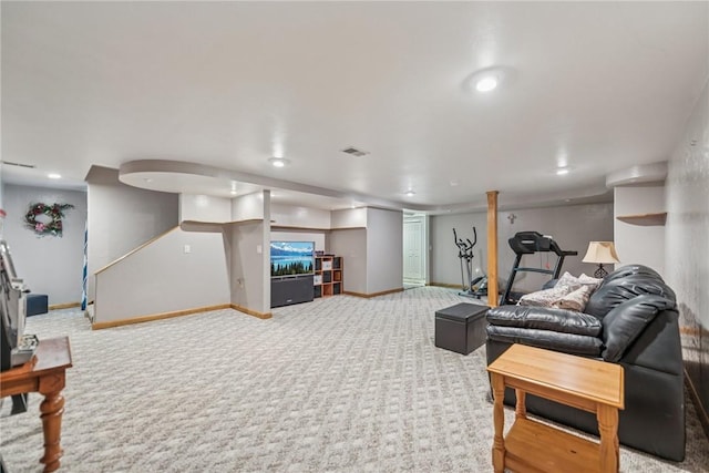227 Holly Pl, Mount Pleasant Twp Wml, PA 15666 - living area with carpet flooring and recessed lighting