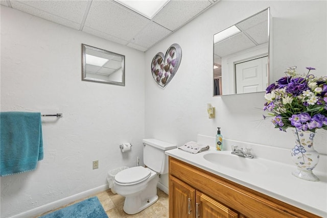 227 Holly Pl, Mount Pleasant Twp Wml, PA 15666 - bathroom featuring vanity, a drop ceiling, and tile patterned flooring