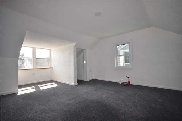 16 4th St, Sharpsburg, PA 15215 - additional living space featuring vaulted ceiling, plenty of natural light, and dark colored carpet