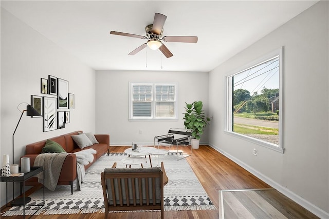 125 Carroll St, Aliquippa, PA 15001 - living area featuring ceiling fan and wood finished floors