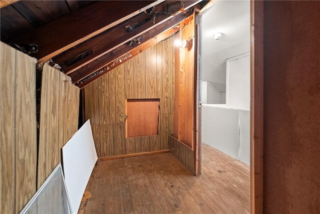 125 Carroll St, Aliquippa, PA 15001 - detailed view of wood finished floors and wood walls