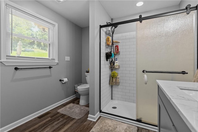 207 Linden Rd, North Strabane, PA 15317 - full bathroom with a stall shower, wood finished floors, and vanity