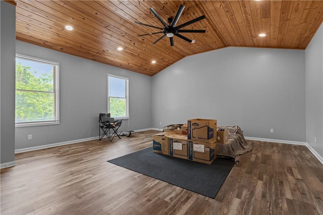 207 Linden Rd, North Strabane, PA 15317 - unfurnished room with healthy amount of natural light, wood ceiling, lofted ceiling, a ceiling fan, and wood finished floors