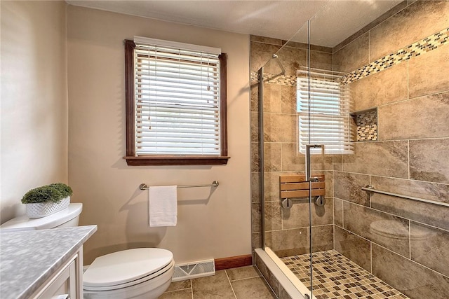 1318 Dellview Dr, Unity Twp, PA 15601 - full bathroom featuring a shower stall, tile patterned flooring, and plenty of natural light