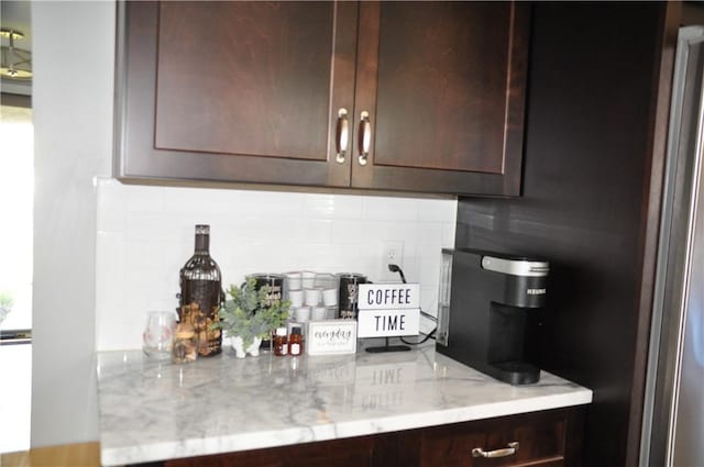 5676 Marilynn Dr, Bethel Park, PA 15236 - bar featuring tasteful backsplash and freestanding refrigerator