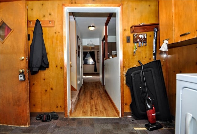 3411 York St, Mckeesport, PA 15132 - hallway featuring washer / clothes dryer and baseboards