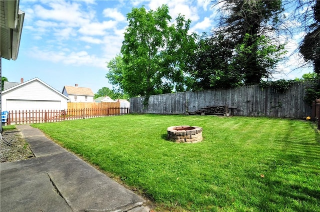 3411 York St, Mckeesport, PA 15132 - fenced backyard with an outdoor fire pit