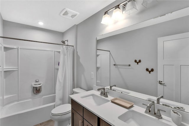212 Bengal Fox, Jackson Twp, PA 16063 - full bathroom featuring double vanity and shower / bath combo with shower curtain