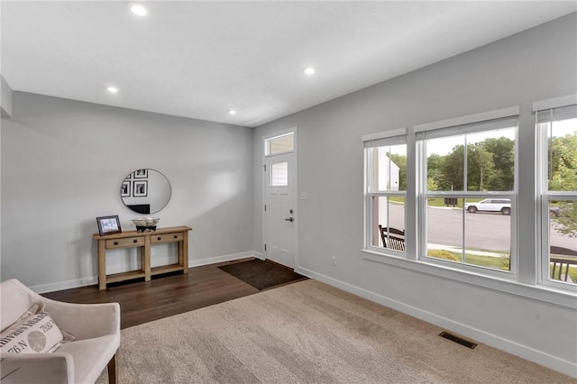 212 Bengal Fox, Jackson Twp, PA 16063 - foyer with healthy amount of natural light, recessed lighting, and dark carpet