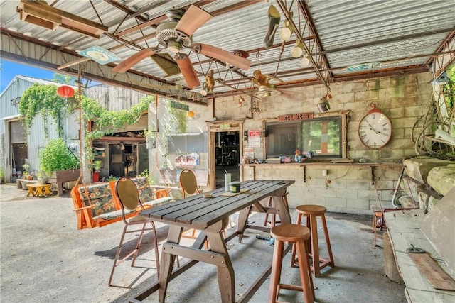 530 Perry Hwy, Lancaster Twp, PA 16037 - view of patio with a ceiling fan and outdoor dining space