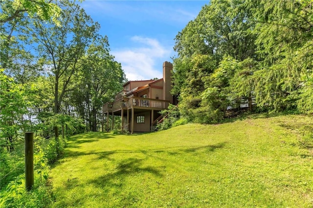 530 Perry Hwy, Lancaster Twp, PA 16037 - view of green lawn with a deck