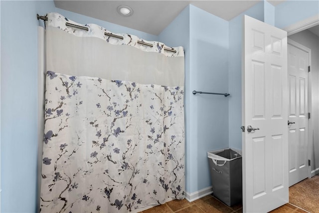 6412 Interlaken Dr, South Fayette, PA 15057 - full bath with a shower with shower curtain and tile patterned flooring