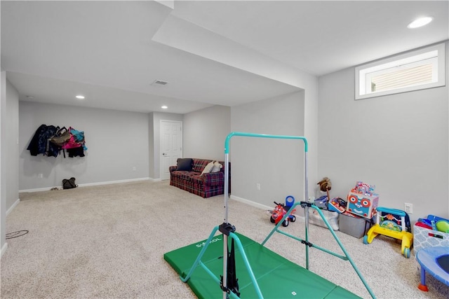 6412 Interlaken Dr, South Fayette, PA 15057 - rec room featuring recessed lighting and carpet