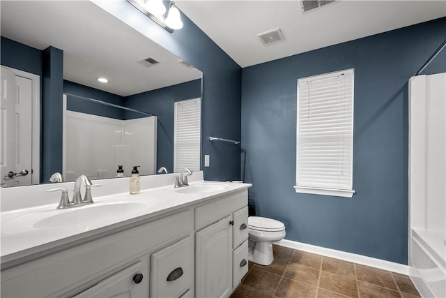 6412 Interlaken Dr, South Fayette, PA 15057 - full bathroom featuring baseboards and double vanity