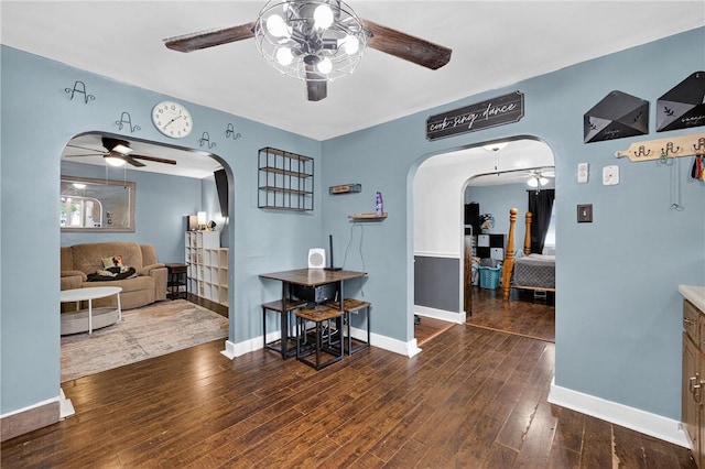 3879 Pittsburgh Rd, Perry Twp Fay, PA 15473 - interior space with arched walkways and hardwood / wood-style flooring