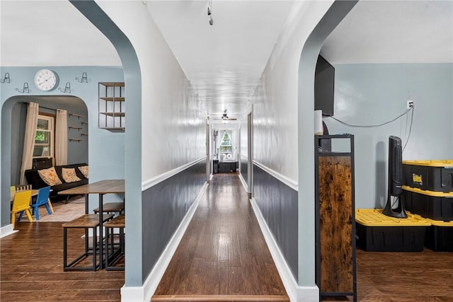 3879 Pittsburgh Rd, Perry Twp Fay, PA 15473 - corridor with arched walkways and wood finished floors