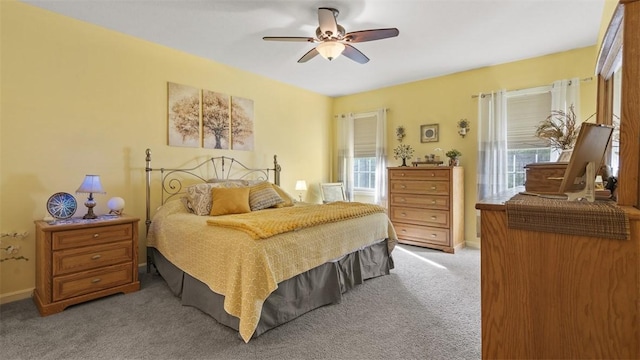 1025 Brookfield Dr, Bethel Park, PA 15102 - bedroom with multiple windows, carpet, and a ceiling fan