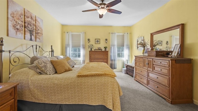 1025 Brookfield Dr, Bethel Park, PA 15102 - bedroom featuring multiple windows, light colored carpet, and ceiling fan