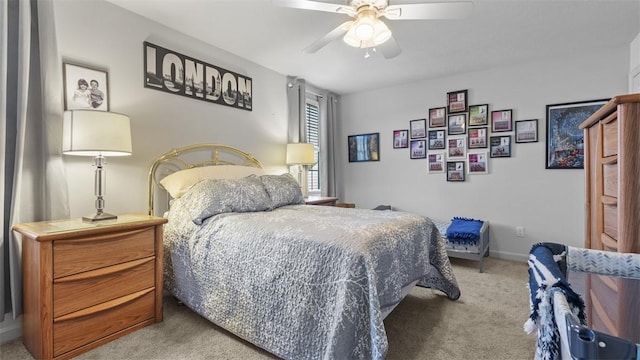 1025 Brookfield Dr, Bethel Park, PA 15102 - bedroom with light carpet and ceiling fan
