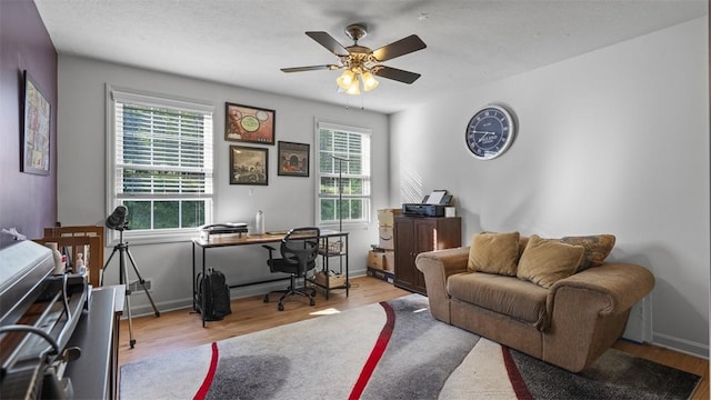 1025 Brookfield Dr, Bethel Park, PA 15102 - home office featuring wood finished floors and a ceiling fan