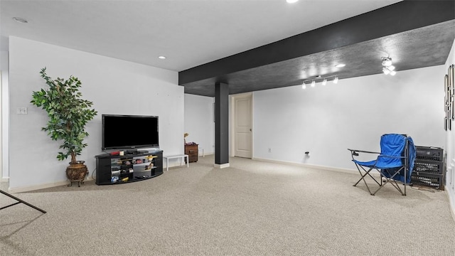 1025 Brookfield Dr, Bethel Park, PA 15102 - living room featuring carpet and recessed lighting