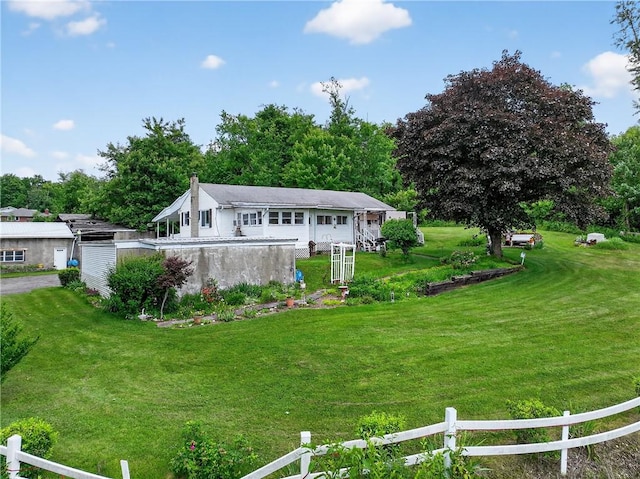468 Crest Dr, Delmont, PA 15626 - view of front facade featuring a chimney and view of scattered trees