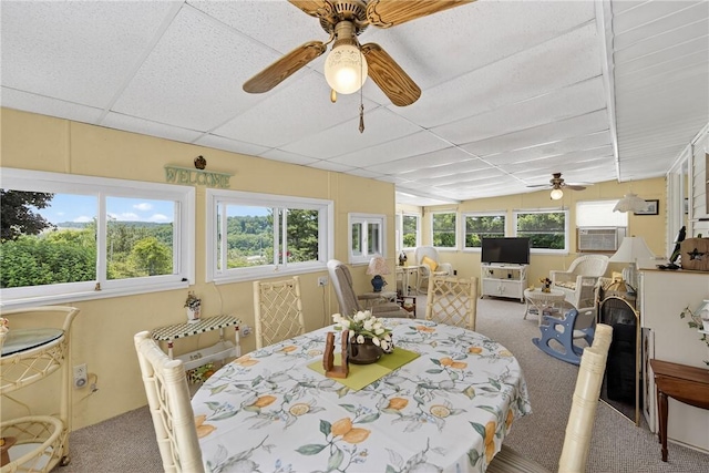 468 Crest Dr, Delmont, PA 15626 - carpeted dining space with a ceiling fan and healthy amount of natural light