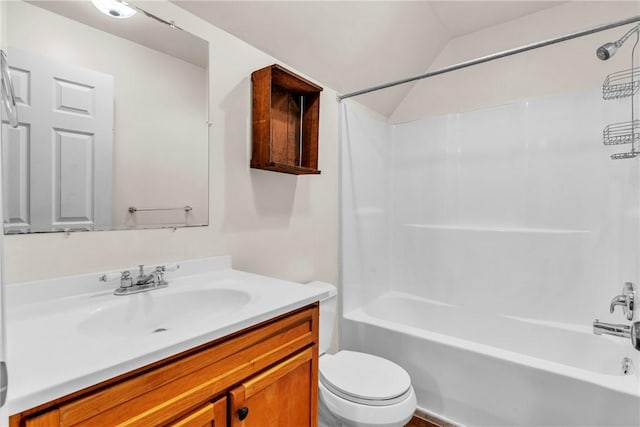 1659 Hooker Rd, Pa, PA 16041 - bathroom featuring vanity, shower / bath combination, and lofted ceiling