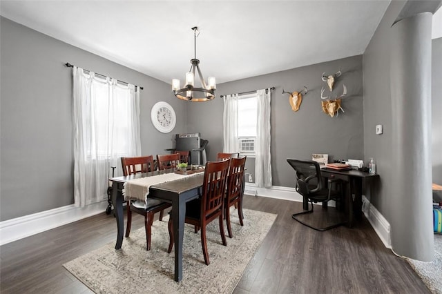 503 E Murphy Ave, Connellsville, PA 15425 - dining area featuring a chandelier and dark wood-style floors