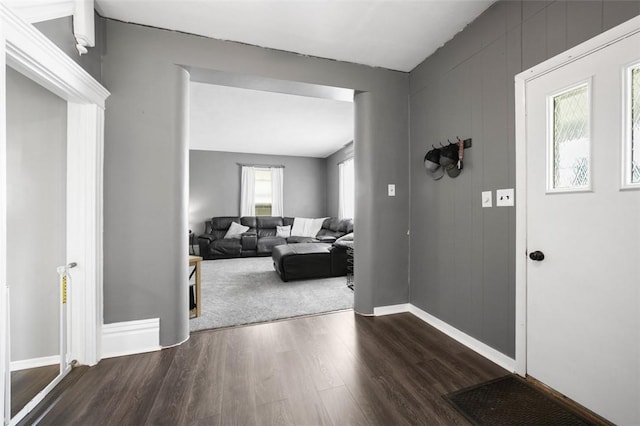 503 E Murphy Ave, Connellsville, PA 15425 - foyer with dark wood finished floors and baseboards