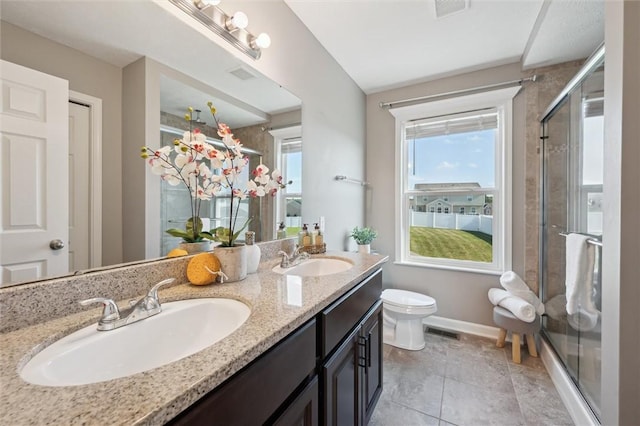 108 Norfolk Dr, Buffalo Twp But, PA 16055 - full bathroom featuring double vanity, a shower stall, and tile patterned flooring