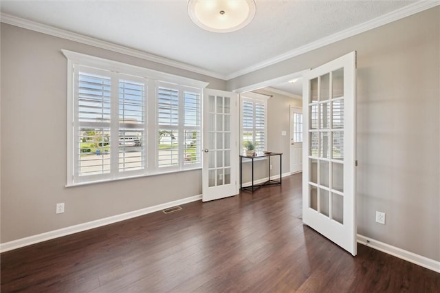 108 Norfolk Dr, Buffalo Twp But, PA 16055 - spare room featuring french doors, wood finished floors, and ornamental molding