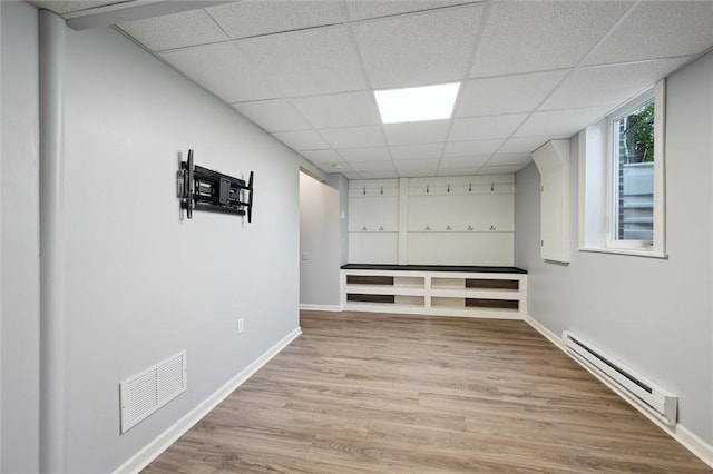 108 Norfolk Dr, Buffalo Twp But, PA 16055 - corridor with a baseboard heating unit, a paneled ceiling, and light wood finished floors