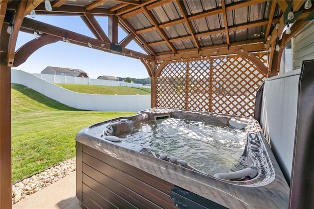 108 Norfolk Dr, Buffalo Twp But, PA 16055 - view of patio with a hot tub and a gazebo