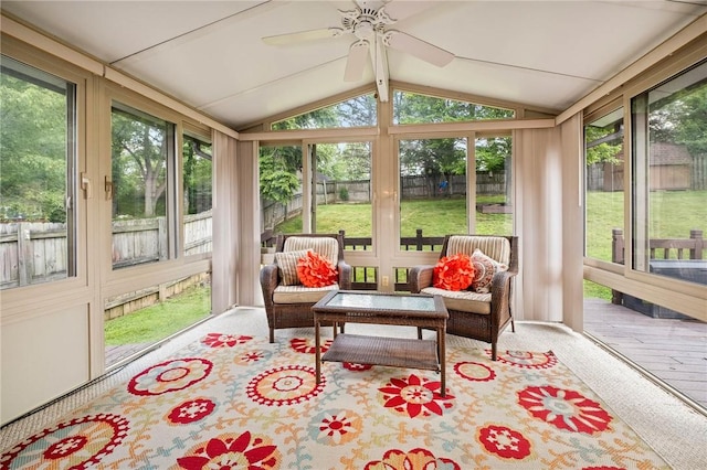 833 Glendale Ct, Cranberry Twp, PA 16066 - sunroom featuring lofted ceiling and ceiling fan
