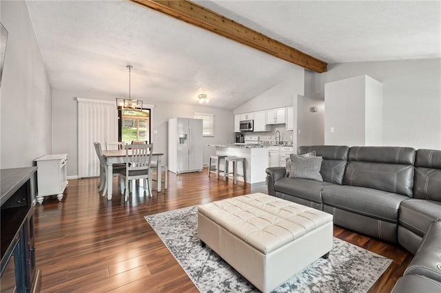 833 Glendale Ct, Cranberry Twp, PA 16066 - living room with a chandelier and dark wood-style flooring
