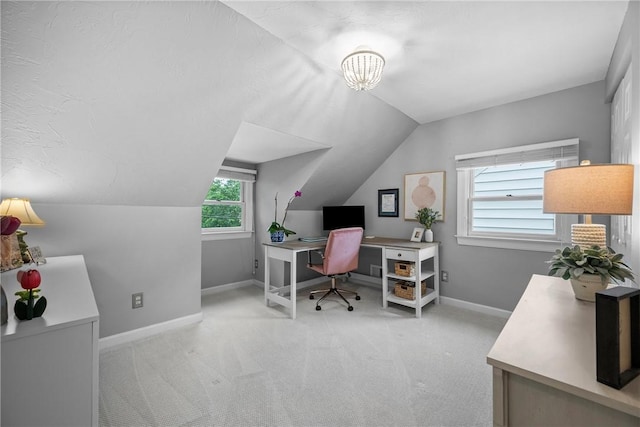 727 Vermont Ave, Mt Lebanon, PA 15234 - carpeted office featuring vaulted ceiling and baseboards