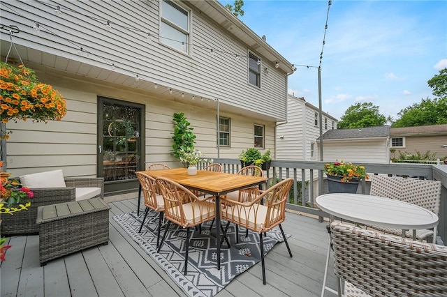 727 Vermont Ave, Mt Lebanon, PA 15234 - wooden terrace with outdoor dining space and an outdoor living space