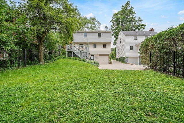 727 Vermont Ave, Mt Lebanon, PA 15234 - rear view of house featuring an attached garage, stairway, and driveway