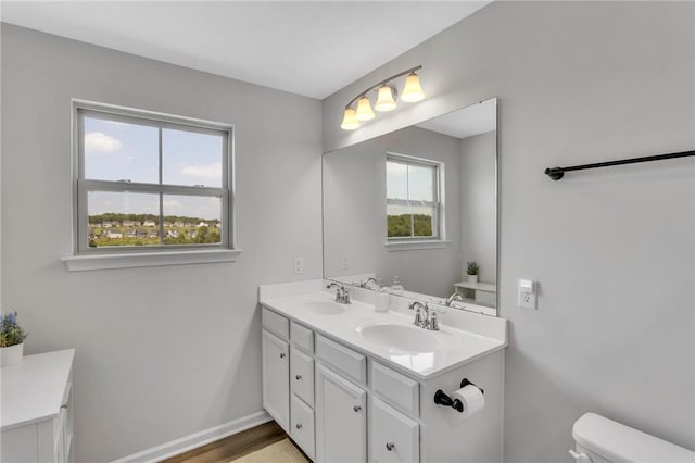 1006 Callaway Dr, Jeannette, PA 15644 - bathroom featuring double vanity and wood finished floors