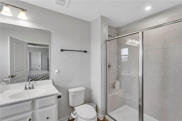 1006 Callaway Dr, Jeannette, PA 15644 - full bathroom with vanity, a shower stall, and recessed lighting