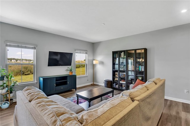 1006 Callaway Dr, Jeannette, PA 15644 - living room with wood finished floors and recessed lighting