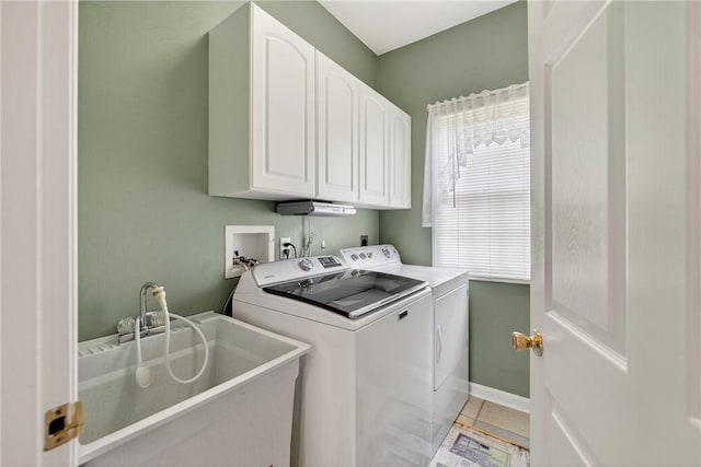 260 Arrowhead Ln, Nottingham, PA 15330 - washroom with washing machine and dryer, cabinet space, and light tile patterned floors