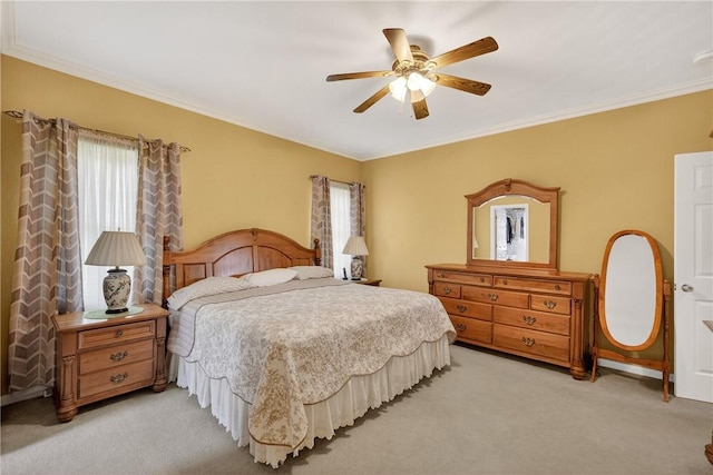 260 Arrowhead Ln, Nottingham, PA 15330 - bedroom featuring light carpet, crown molding, and ceiling fan