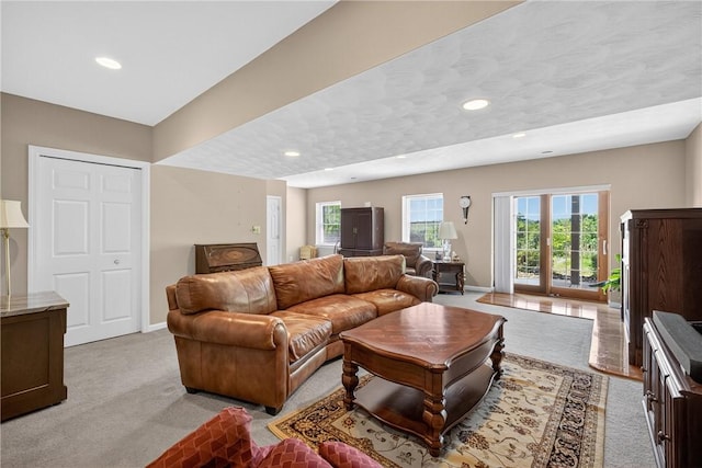 260 Arrowhead Ln, Nottingham, PA 15330 - living area with plenty of natural light, light colored carpet, and recessed lighting